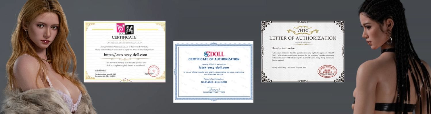 Certificats revendeur autorisé Sexdolls des meilleures marques